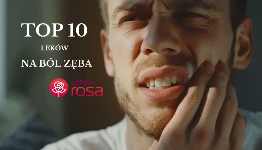 Mężczyzna cierpi na silny ból zęba. Zobacz TOP 10 leków bez recepty na ból zęba z apteki Rosa.
