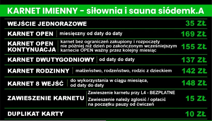 Cennik Samson 2019: Karnet na siłownię taniej niż myślisz