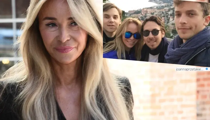 Joanna Przetakiewicz z synami na zdjęciu z wakacji.
