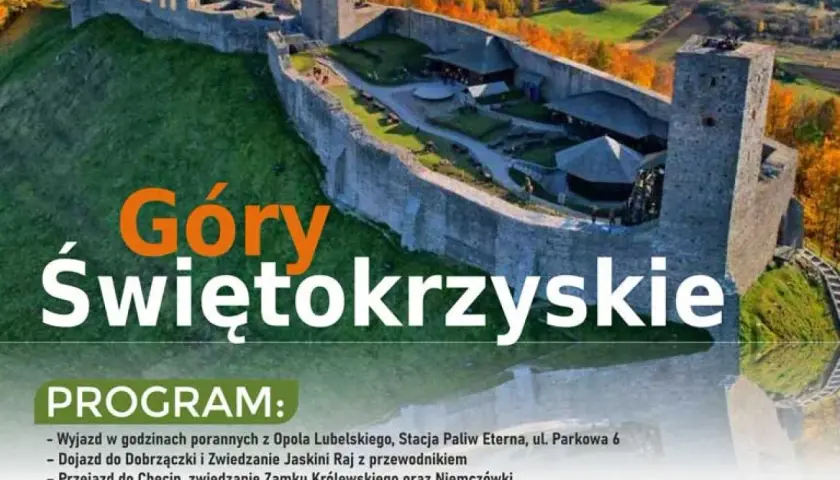 Zamek w Chęcinach, jedna z głównych atrakcji Gór Świętokrzyskich, w jesiennej scenerii.