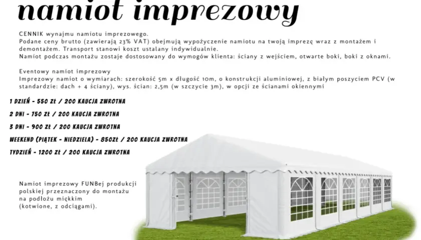 Ile kosztuje wynajem namiotu weselnego? Cennik i ukryte opłaty
