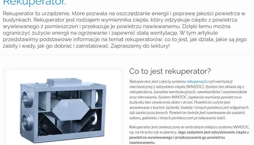 Rekuperacja w Kostrzynie nad Odrą: Świeże Powietrze i Oszczędności