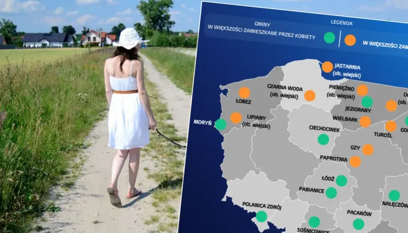 Spacer po wsi, gdzie na mapie zaznaczono, na jakim portalu można poznać normalnego faceta.