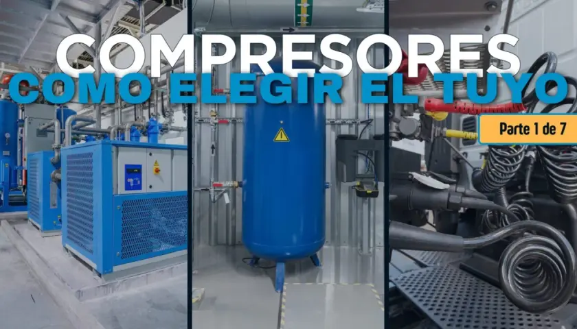 Un motor de compresor de aire industrial, parte de una serie sobre cómo elegir el tuyo.