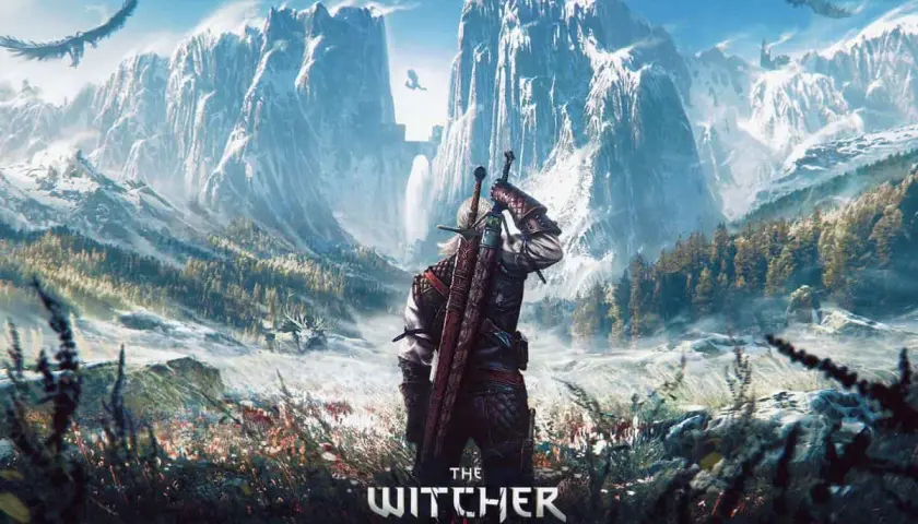 Geralt z Rivii w śnieżnych górach, gotowy na przygodę. Dowiedz się, jak pobrać mody do Wiedźmina 3, by jeszcze bardziej wzbogacić rozgrywkę.