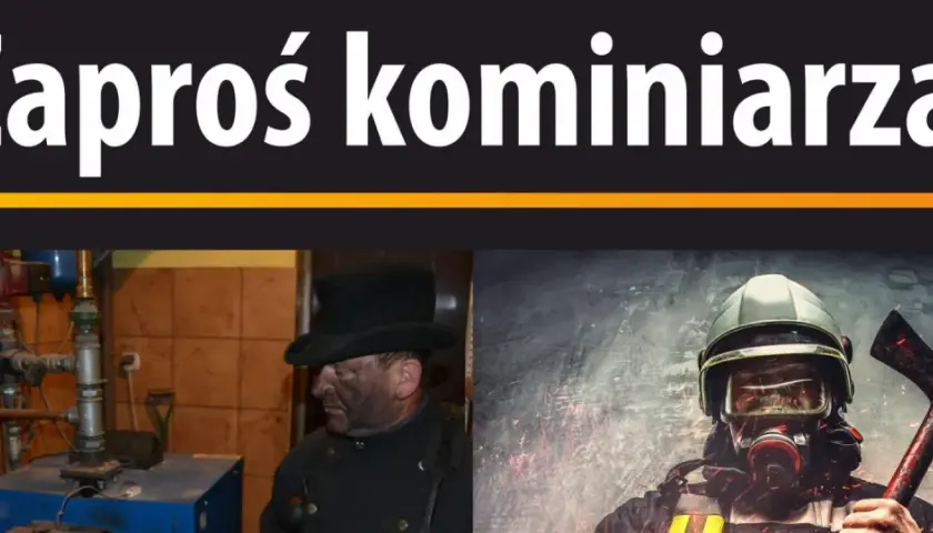 Tradycyjny kominiarz i strażak w masce. Dowiedz się, jak sprawdzić drożność komina, by zapewnić bezpieczeństwo.