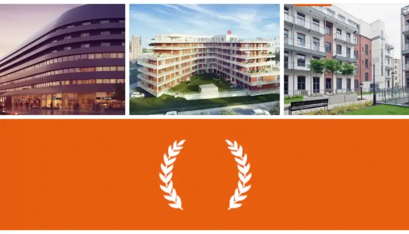Ranking deweloperów we Wrocławiu 2026: nowoczesne budynki mieszkalne i biurowe, zielone dziedzińce, nagroda.