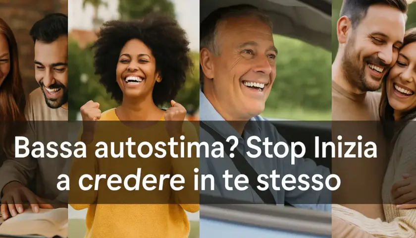 Supera i problemi di autostima: sorrisi di gioia e fiducia in te stesso.