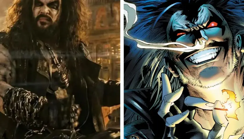 Lobo, le mercenaire intergalactique de DC Comics, dans un montage comparant son apparence dans des films et en bande dessinée.