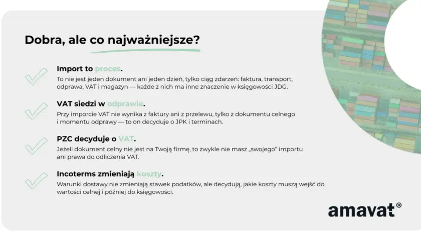 Jak zapłacić cło za paczkę? Import to proces, VAT siedzi w odprawie, PZC decyduje o VAT, Incoterms zmieniają koszty.