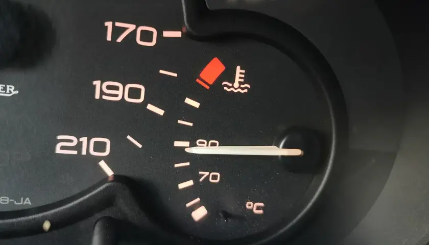 Wskaźnik temperatury oleju w silniku diesla pokazuje ok. 90°C. Jest to prawidłowa temperatura pracy.