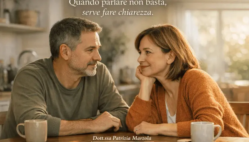 Coppia in un momento di riflessione, forse con dubbi sulla sessualità di mio marito. La psicologa Patrizia Marzola offre supporto.
