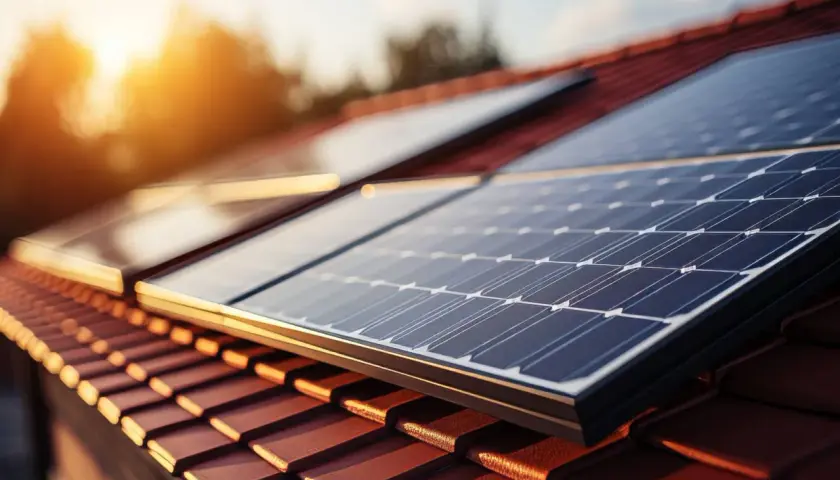 Panneaux solaires sur un toit, capturant la lumière du soleil. Un projet d'énergie verte pour un avenir durable.