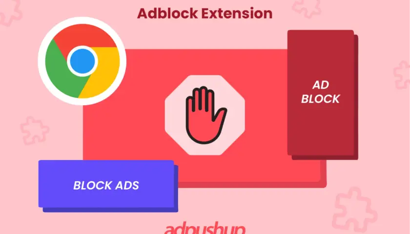 Logo Chrome i znak stopu symbolizują adblock w przeglądarce Chrome na Androida.