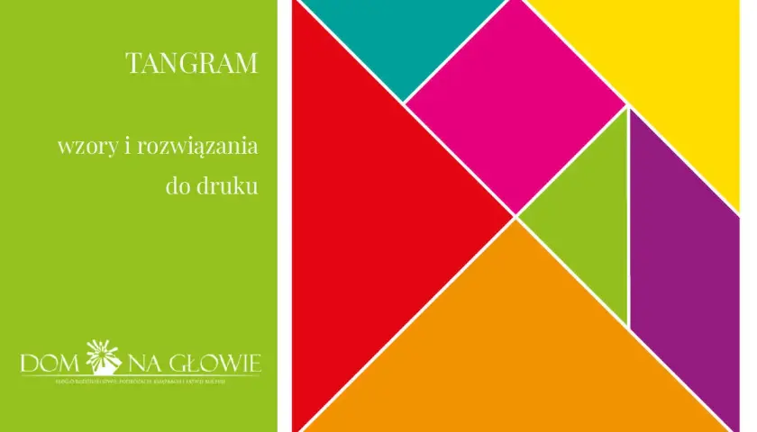 Kolorowe tangram wzory do układania i rozwiązywania, idealne do druku.