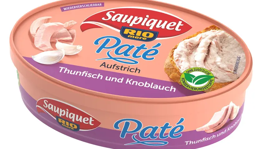 Saupiquet Paté Thunfisch und Knoblauch: Ein italienischer Brotaufstrich, der nach Meer und Knoblauch duftet.