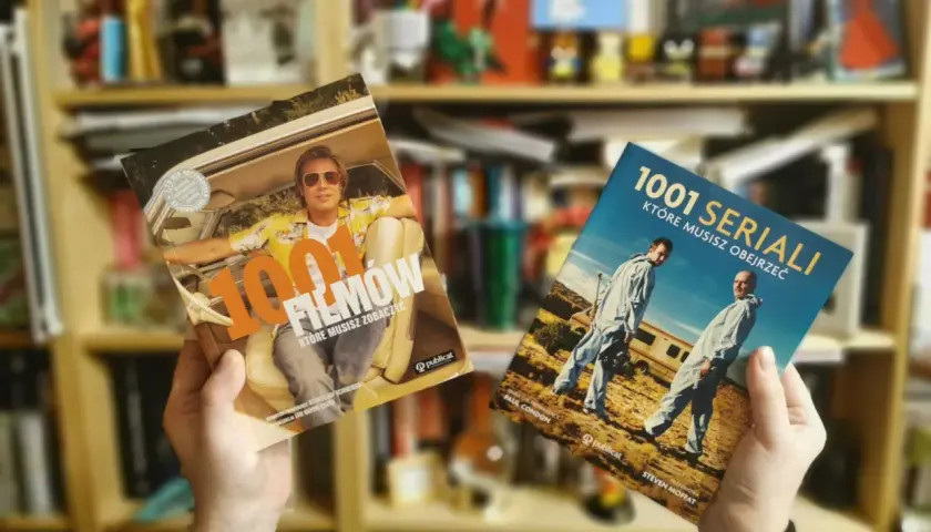 Dwie książki: "1001 filmów, które musisz zobaczyć" z Bradem Pittem i "1001 seriali, które musisz obejrzeć". Idealne na wieczory z kultowymi filmami i serialami.
