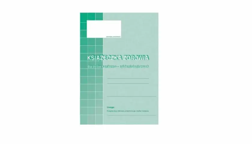 Okładka książeczki zdrowia, niezbędnej do celów sanitarno-epidemiologicznych.