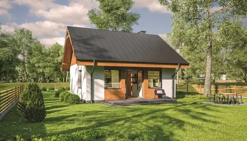 Tani projekt domu z poddaszem do 70 m2 z kolekcji Muratora