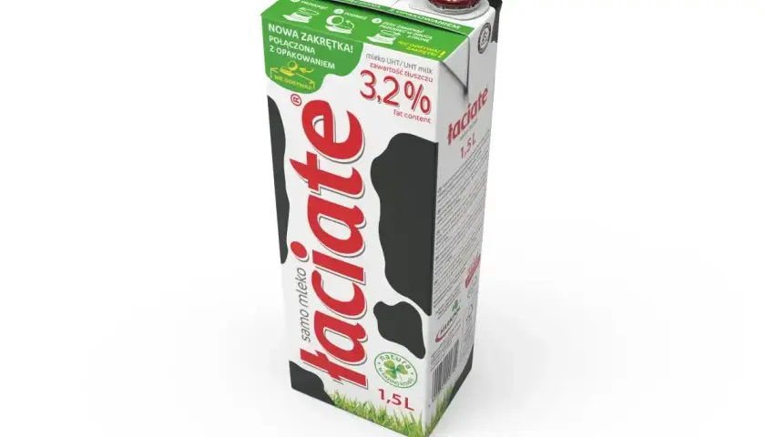 Mleko szkolne Łaciate 3,2% 1,5L. Gdzie kupić? Wygodne opakowanie z połączoną zakrętką.