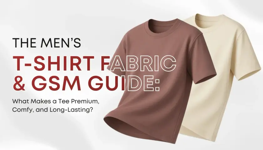 Men's t-shirt fabric guide, exploring GSM and t-shirt weights for premium, comfy, and long-lasting tees.