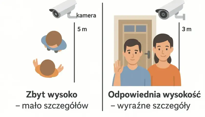 Kamery IP65 co oznaczają? Montaż na 3m zapewnia wyraźne szczegóły, na 5m - mało.