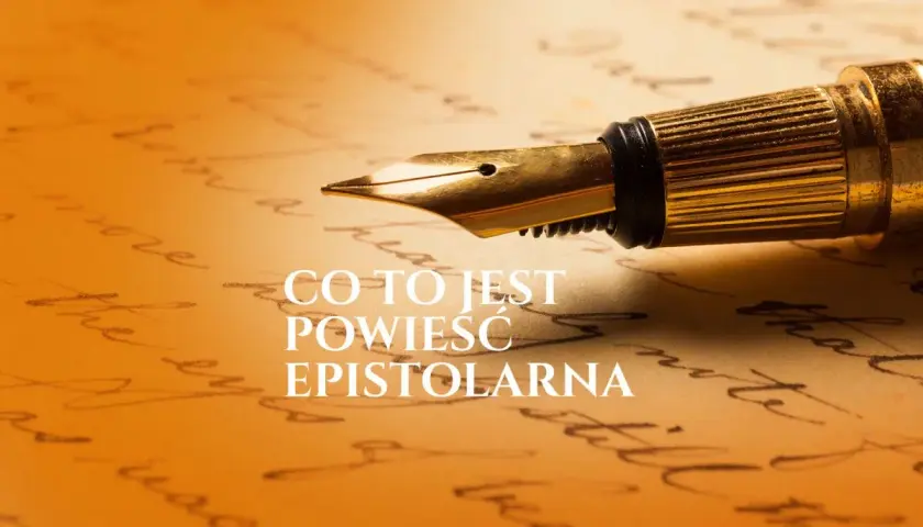 Złote pióro na tle odręcznych listów. Powieść epistolarna powraca w formie maili i czatów, odzwierciedlając współczesne formy komunikacji.
