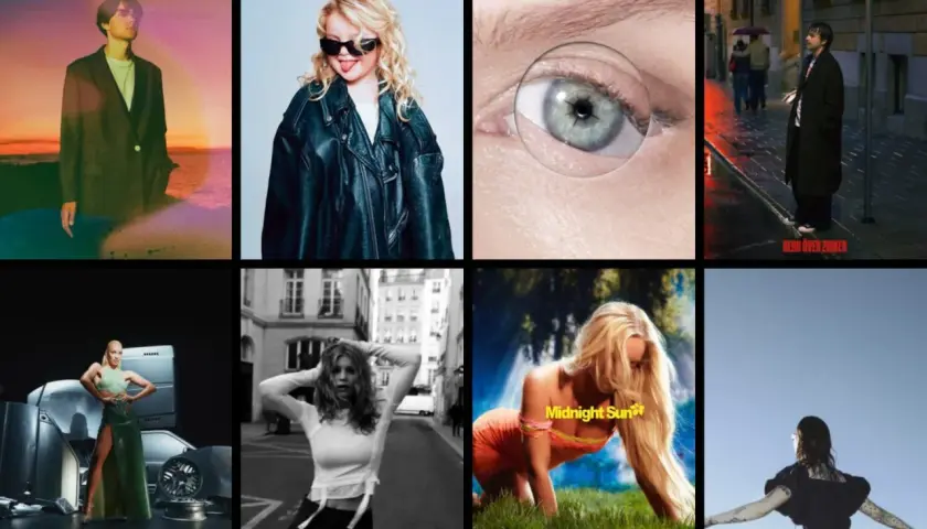 En collage med åtta bilder som visar olika svenska artister. En lista över svenska artister.