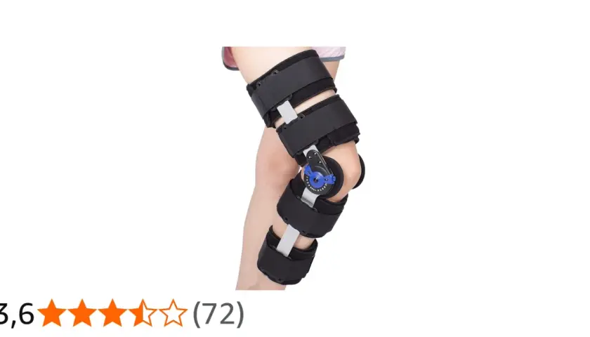 Verstellbare Orthese am Knie mit Winkelanzeige für 30/60/90 Grad.