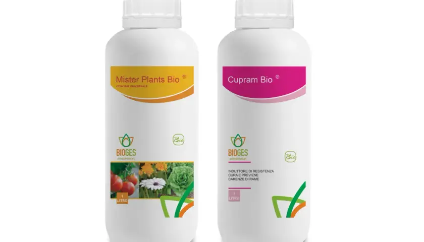 Due flaconi di concime per basilico e altre piante: Mister Plants Bio universale e Cupram Bio per carenze di rame.