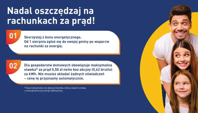 Maksymalna cena za kWh prądu to 0,50 zł netto (0,62 brutto). Dowiedz się, ile kosztuje 1 kWh PGE i jak skorzystać z bonu energetycznego.