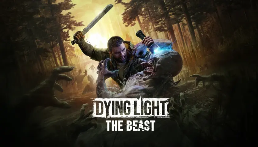 Dying Light The Beast: człowiek walczy z potworem w lesie, otoczony przez zombie. Sprawdź wymagania gry.