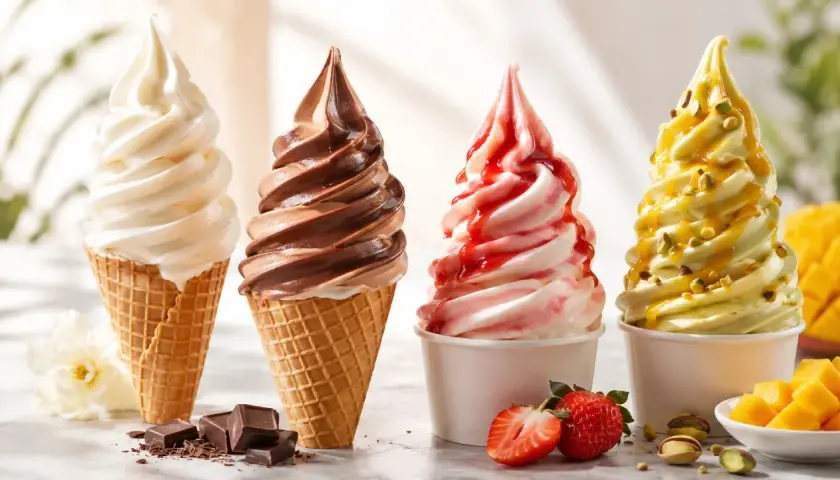 Waniliowe, czekoladowe, truskawkowe i pistacjowe z mango – jakie są smaki lodów? Oto kusząca paleta deserów.