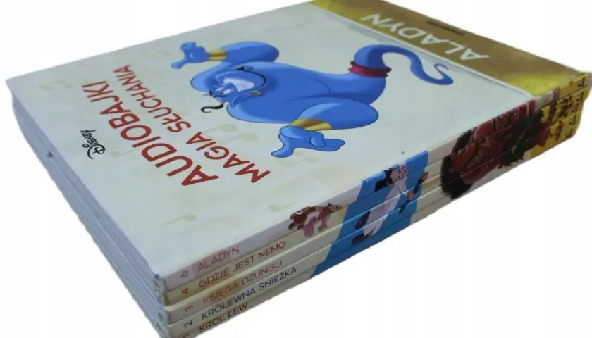 Zestaw audiobajek Disney: Aladyn, Gdzie jest Nemo, Księga dżungli, Królewna Śnieżka, Król Lew. Odkryj magię słuchania!