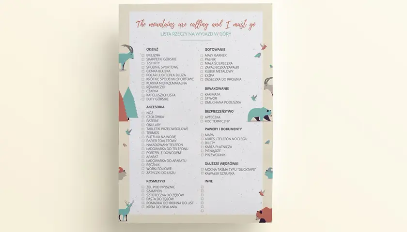 Co zabrać w góry? Kompletna checklista na każdą porę roku!