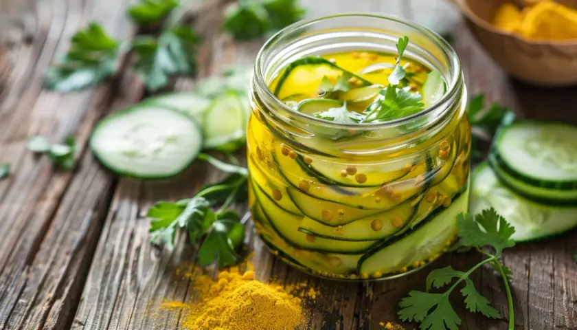 Marynowane ogórki w plastry z curry - prosty przepis na przekąskę