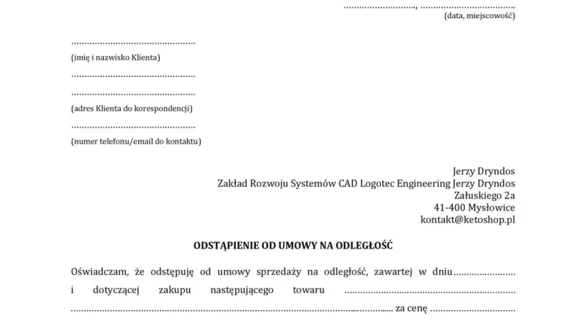 Jak szybko i bezpiecznie wypełnić formularz odstąpienia od umowy krok po kroku