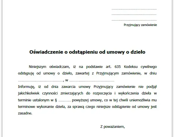Jak bezpiecznie odstąpić od umowy zlecenia bez konsekwencji prawnych
