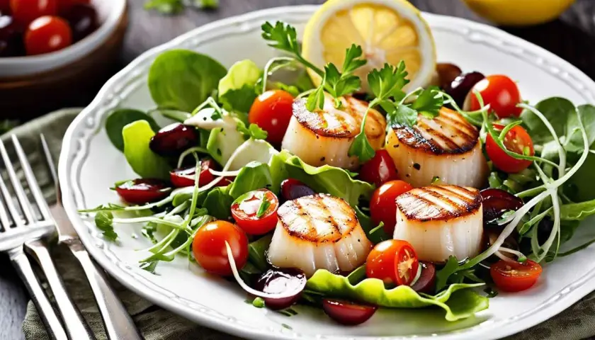 Recette de salade aux noix de Saint-Jacques pour un dîner raffiné