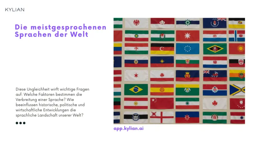 Die meistgesprochenen Sprachen der Welt, dargestellt durch eine Collage von Flaggen.