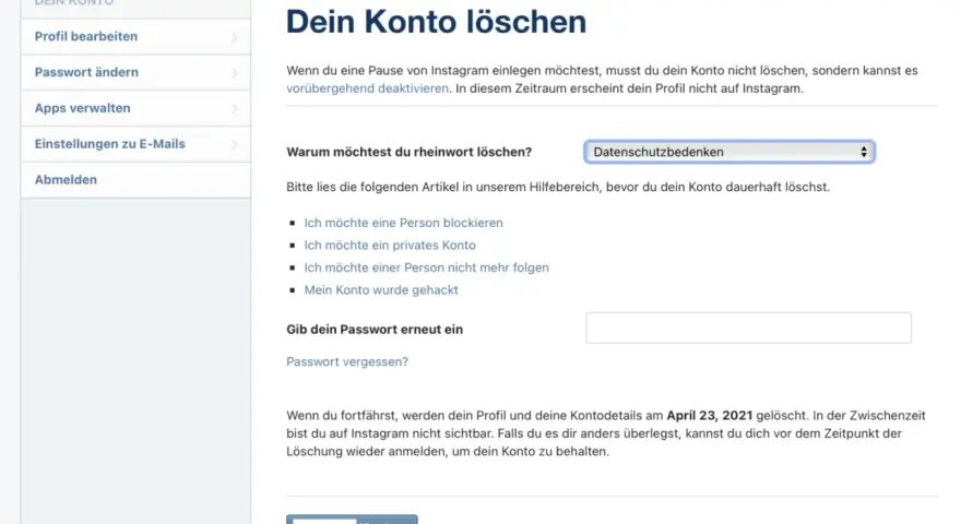 Instagram-Konto deaktivieren: Pause statt Löschen? Die Anleitung