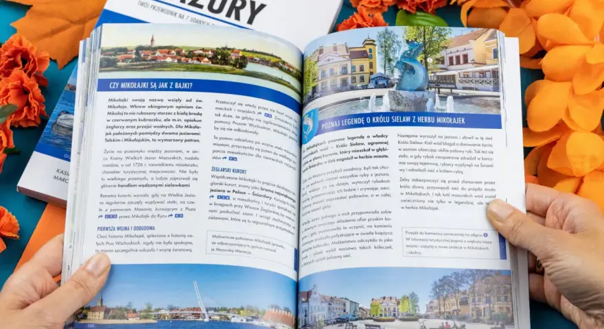 Gdzie są Mazury? Na stronach przewodnika po Krainie Wielkich Jezior Mazurskich, z legendą o Królu Sielaw.