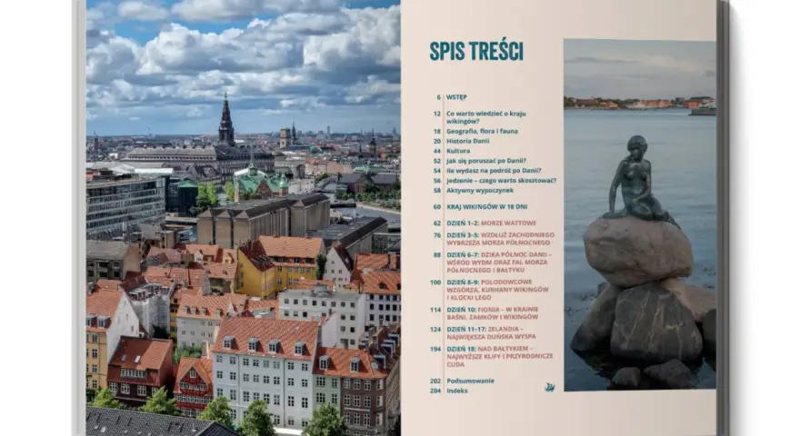 Spis treści przewodnika po Danii: co warto przywieźć z Danii, historia, kultura, krajobrazy i atrakcje.