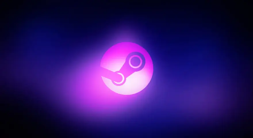 Logo Steam na fioletowym tle. Chcesz wiedzieć, jak sprawdzić ile wydałem na Steam?