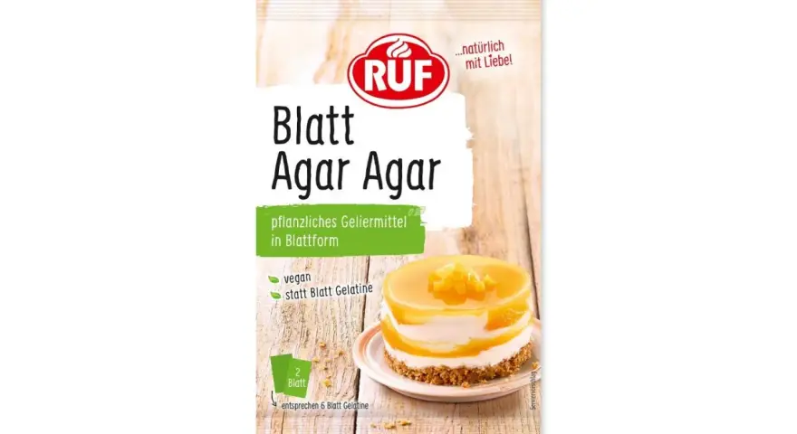 RUF Blatt Agar Agar: eine vegane Alternative zu Blatt Gelatine für köstliche Desserts.