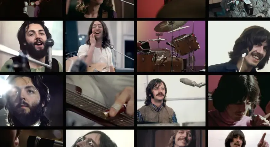 Paul McCartney śpiewa, John Lennon śmieje się, George Harrison gra na gitarze, Ringo Starr przy perkusji. Niech muzyka The Beatles płynie.