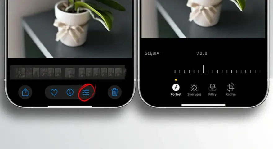 Edycja zdjęć na iPhonie: ikona filtrów pozwala na edycję, jak wkleić zdjęcie na zdjęcie.