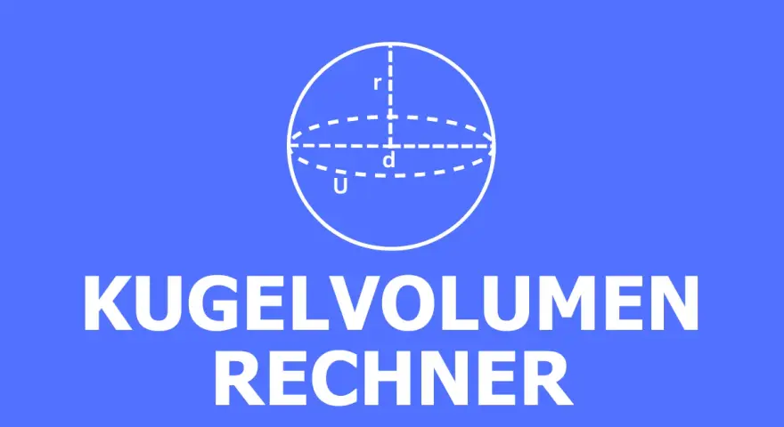 Kugelvolumen Rechner: Eine schematische Darstellung einer Kugel mit Radius (r), Durchmesser (d) und Umfang (U) zur Berechnung des Kugelvolumens.