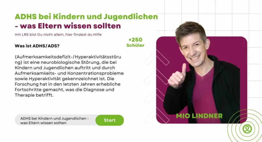 Ein Mann gibt Daumen hoch. Text erklärt, was ist, wenn mein Kind ADHS hat, und bietet Hilfe.