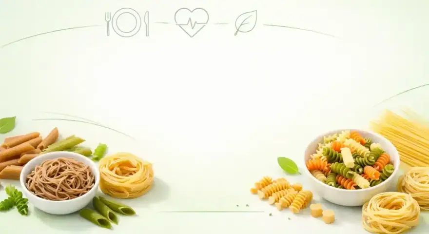 Różne rodzaje makaronu: pszenny i pełnoziarnisty, w tym penne, spaghetti, fusilli i tagliatelle. Zdrowy wybór dla każdego.